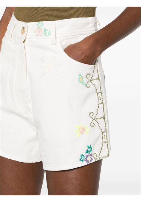 Shorts denim a fiori in bianco di Forte Forte - donna FORTE FORTE | 123296054